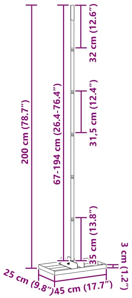Sodo lygiavimo grėblys Sidabro 45 x 25 x 200 cm