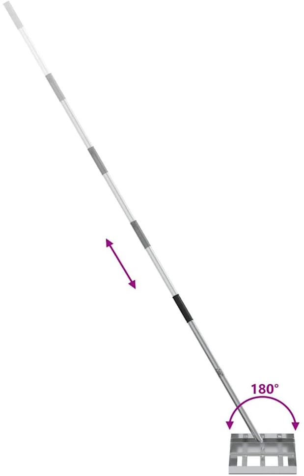 Sodo lygiavimo grėblys Sidabro 45 x 25 x 200 cm