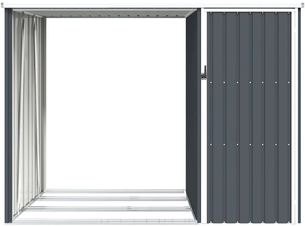 Sodo malkinė-pašiūrė, antracito spalvos, 245x98x159cm, plienas