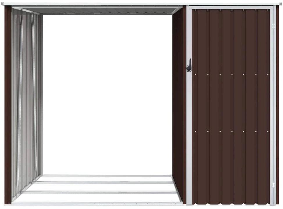 Sodo malkinė-pašiūrė, rudos spalvos, 245x98x159cm, plienas