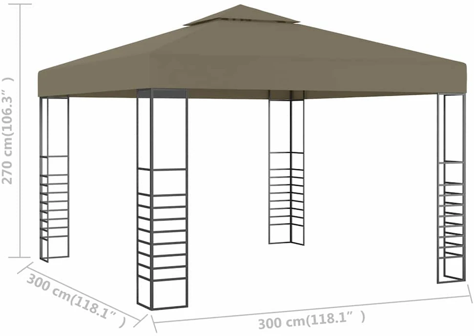 Sodo palapinė, taupe spalvos, 3x3m, 180 g/m²