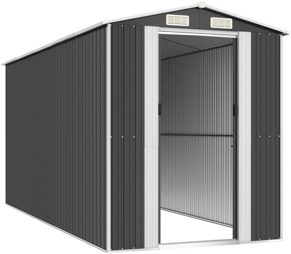 Sodo pašiūrė, antracito, 192x440x223cm, galvanizuotas plienas