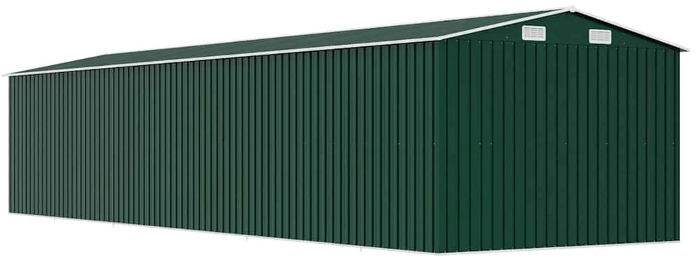 Sodo pašiūrė, žalia, 257x779x181cm, galvanizuotas plienas