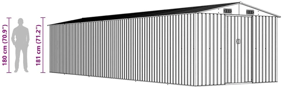 Sodo pašiūrė, žalia, 257x779x181cm, galvanizuotas plienas