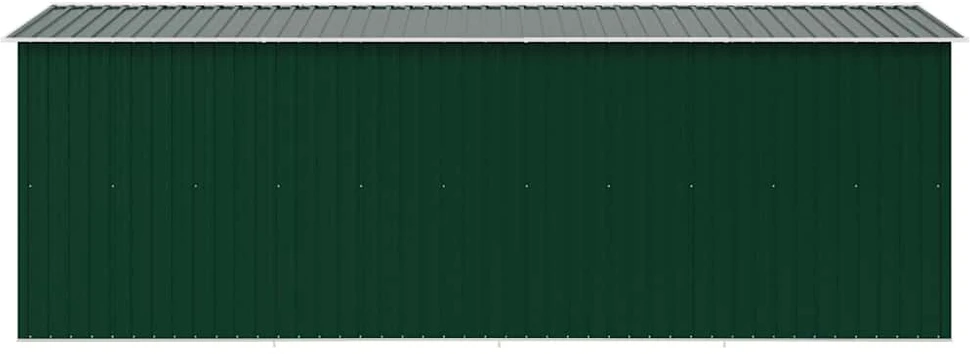 Sodo pašiūrė, žalios spalvos, 257x489x181cm, metalas