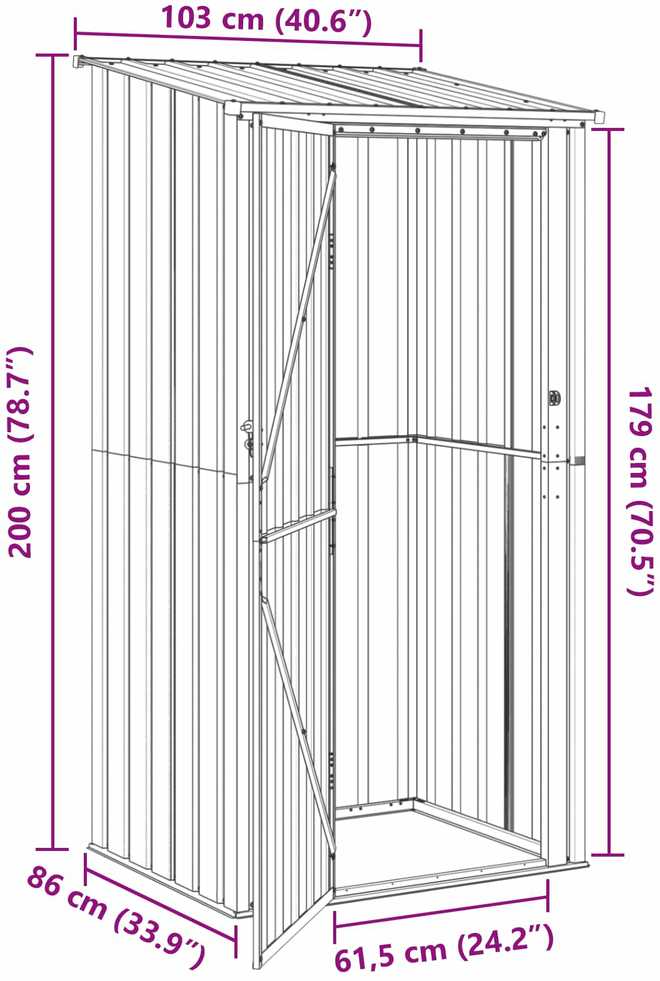 Sodo pašiūrės Ruda 103 x 86 x 200 cm Metalas