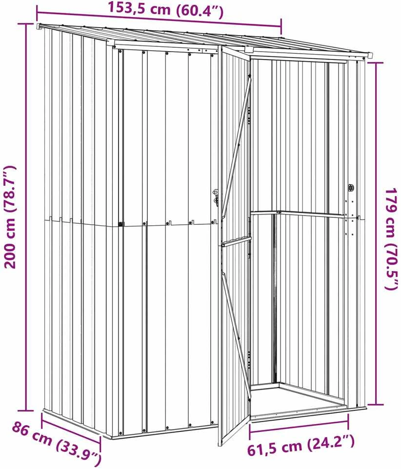 Sodo pašiūrės Ruda 153,5 x 86 x 200 cm Metalas
