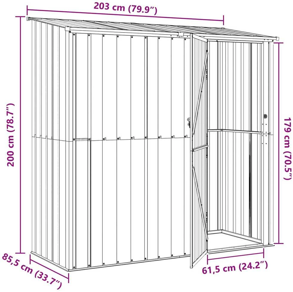 Sodo pašiūrės Ruda 203 x 85,5 x 200 cm Metalas