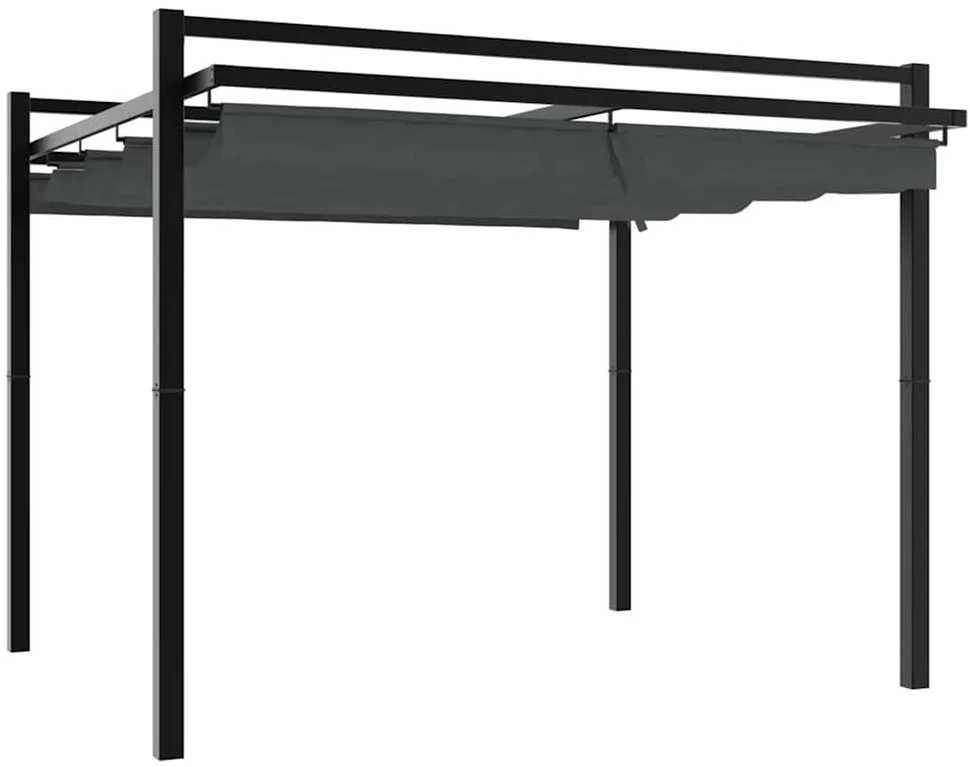Sodo palapinė su užuolaidomis, antracito spalvos, 4x3m