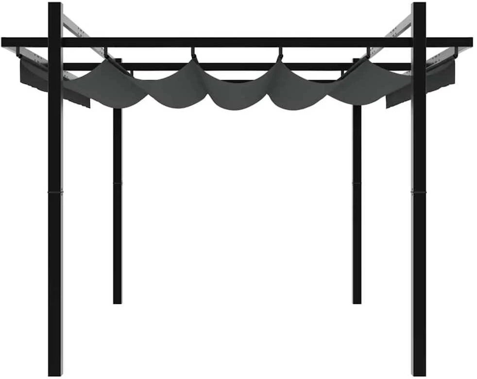 Sodo palapinė su užuolaidomis, antracito spalvos, 4x3m