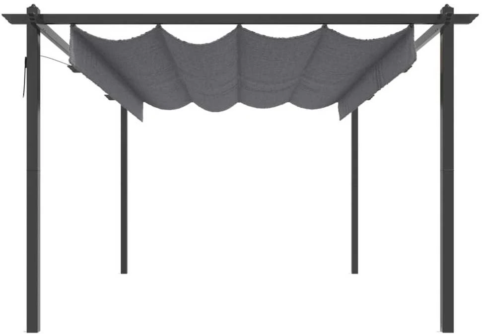 Pavėsinė su tinklinėmis sienelėmis, taupe, 4x3m, plienas