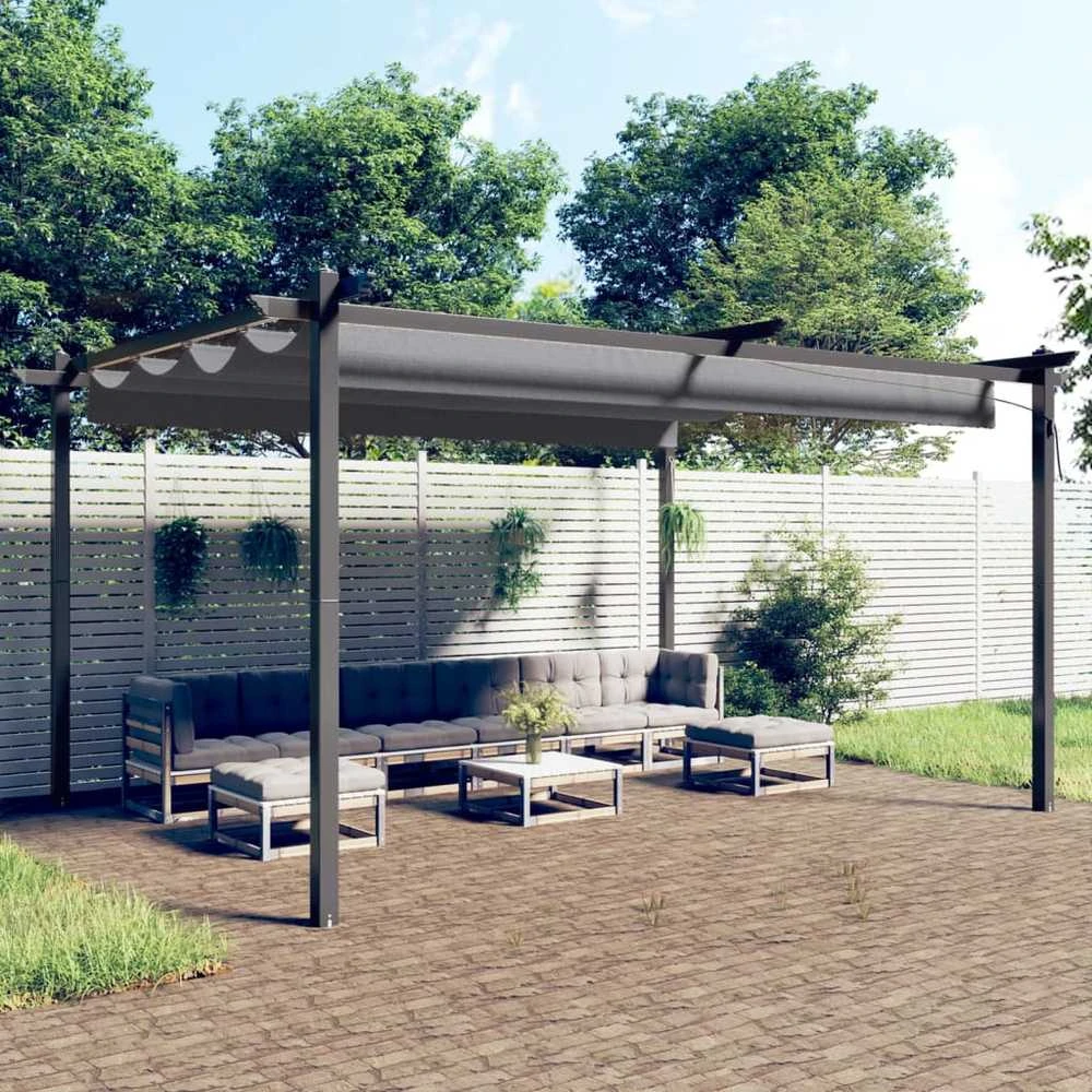 Pavėsinė su tinklinėmis sienelėmis, taupe, 4x3m, plienas