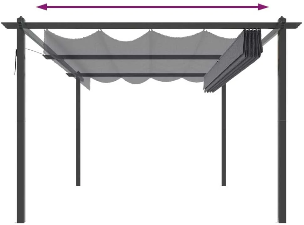 Pavėsinė su tinklinėmis sienelėmis, taupe, 4x3m, plienas