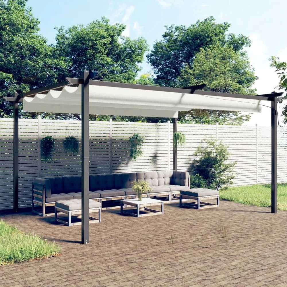 Pavėsinė su tinklinėmis sienelėmis, antracito, 3x3m, plienas