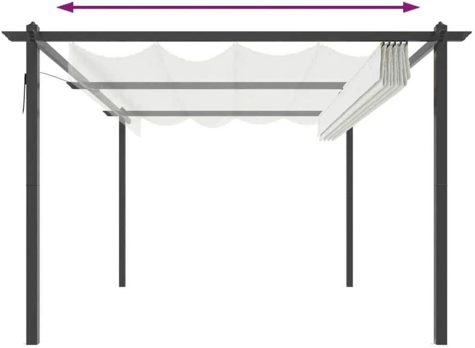 Pavėsinė su tinklinėmis sienelėmis, antracito, 3x3m, plienas