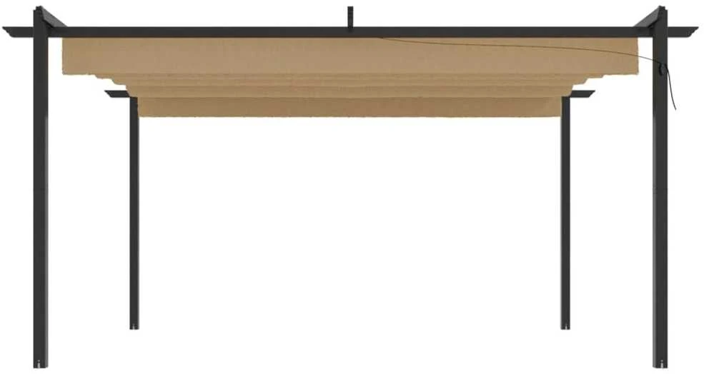 Pavėsinė su tinklinėmis sienelėmis, taupe, 6x3m, plienas