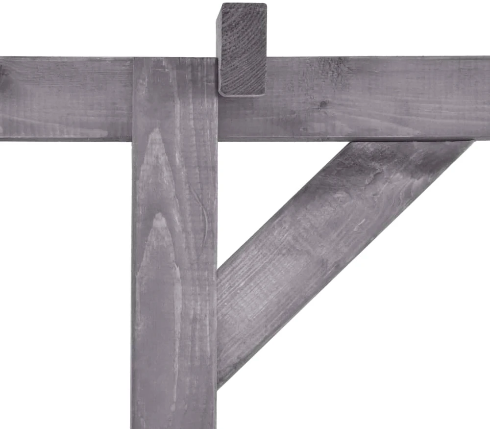 Sodo pergolė, pilkos spalvos, 200x40x205cm, impregnuota pušis