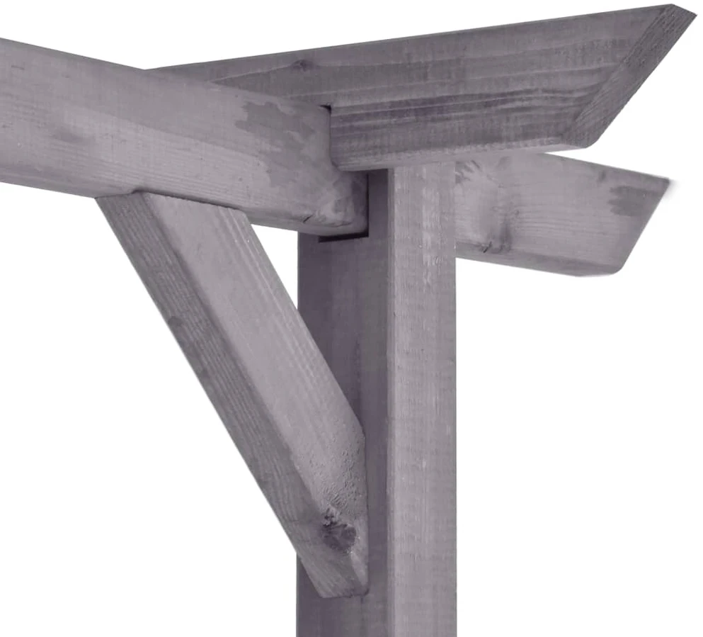 Sodo pergolė, pilkos spalvos, 400x40x205cm, impregnuota pušis