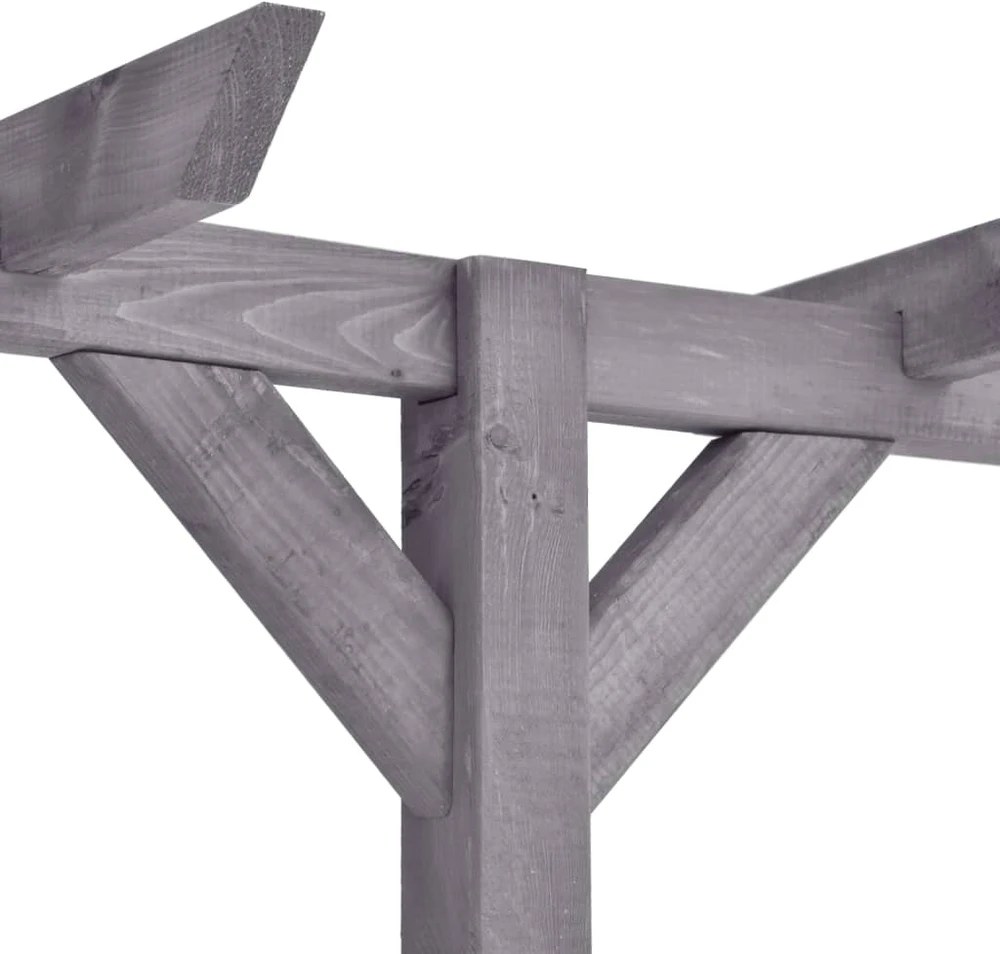 Sodo pergolė, pilkos spalvos, 400x40x205cm, impregnuota pušis