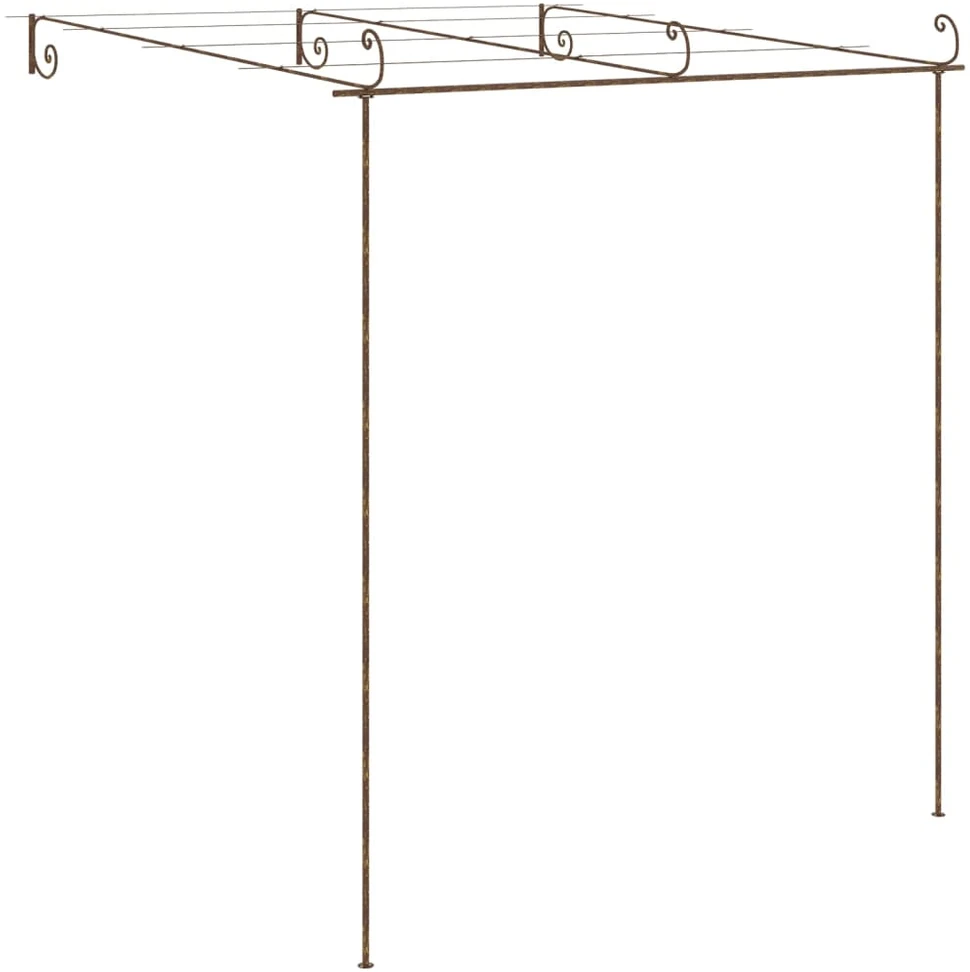 Sodo pergolė, senovinės rudos spalvos, 3x3x2,5m, geležis