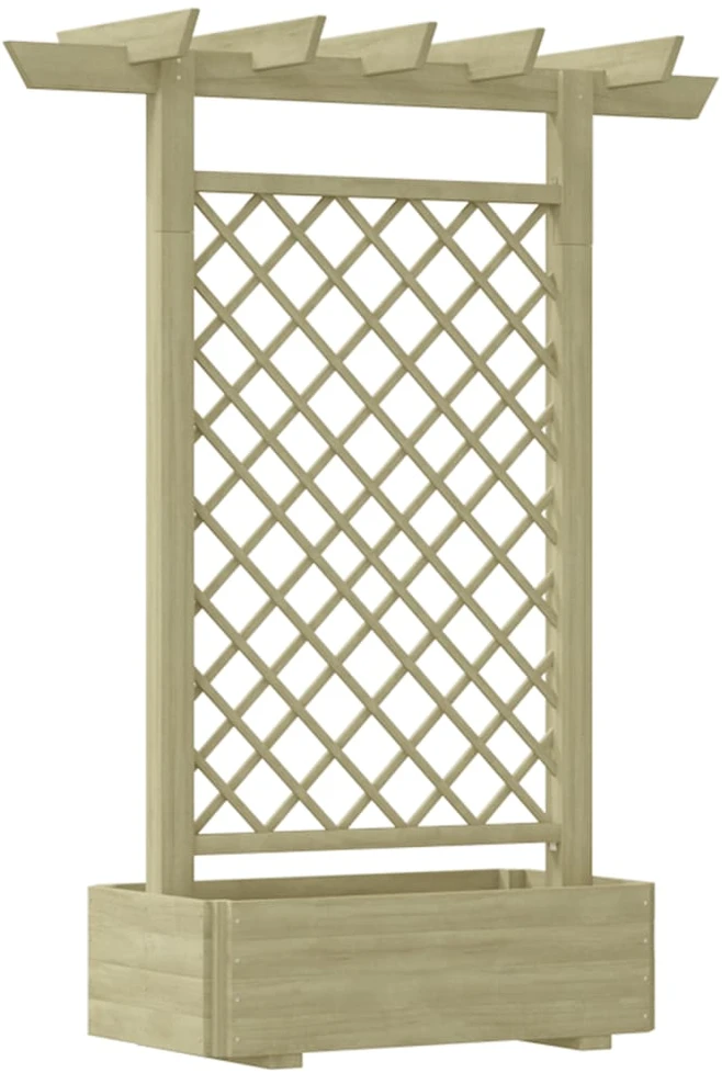 Sodo pergolė su vazonu, 162x56x204cm, mediena