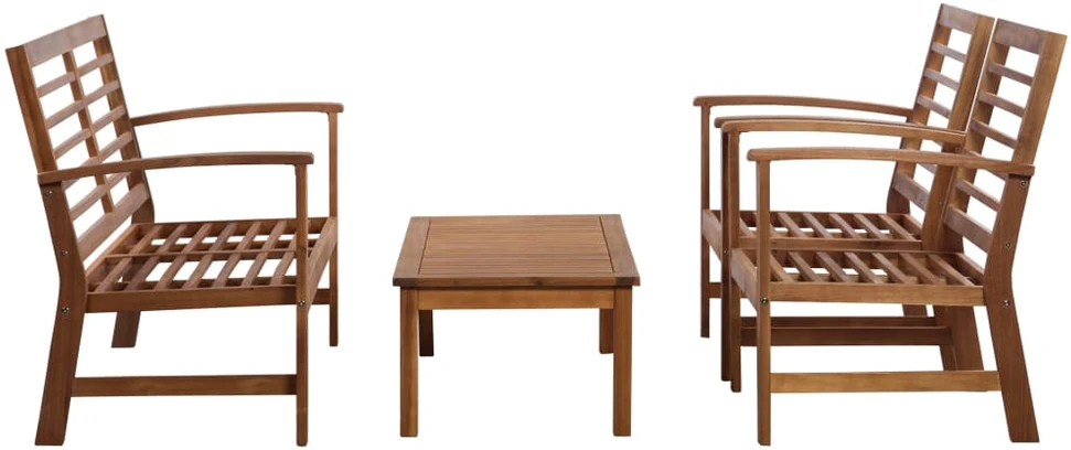 Lauko baldų komplektas Sodo poilsio baldų komplektas, 4 dalių, akacijos masyvas