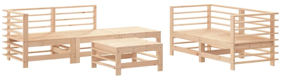 Lauko baldų komplektas Sodo poilsio baldų komplektas, 6 dalių, pušies medienos masyvas
