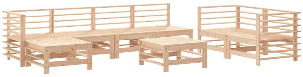 Lauko baldų komplektas Sodo poilsio baldų komplektas, 8 dalių, pušies medienos masyvas