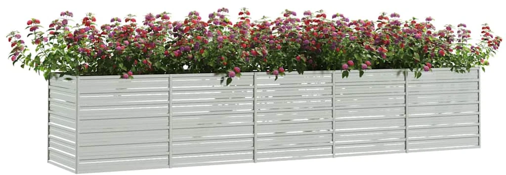Sodo poilsio gultas, baltas, 128 cm, metalas, sen. stiliaus