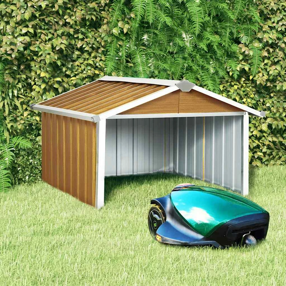 Sodo roboto vejapjovės garažas, rudas, 92x97x63cm, plienas