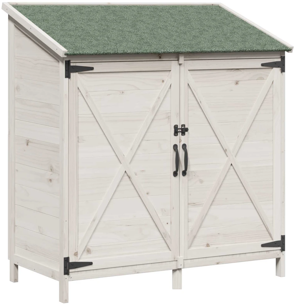 Sodo Sandėlys Balta 106 x 56 x 113,5 cm Kietasis pušinis medis