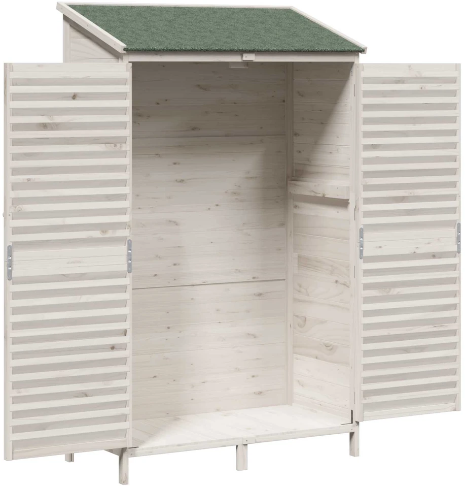 Sodo Sandėlys Balta 106 x 56 x 176,5 cm Kietasis pušinis medis