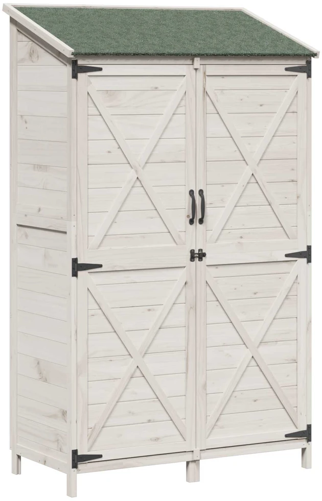 Sodo Sandėlys Balta 106 x 56 x 176,5 cm Kietasis pušinis medis