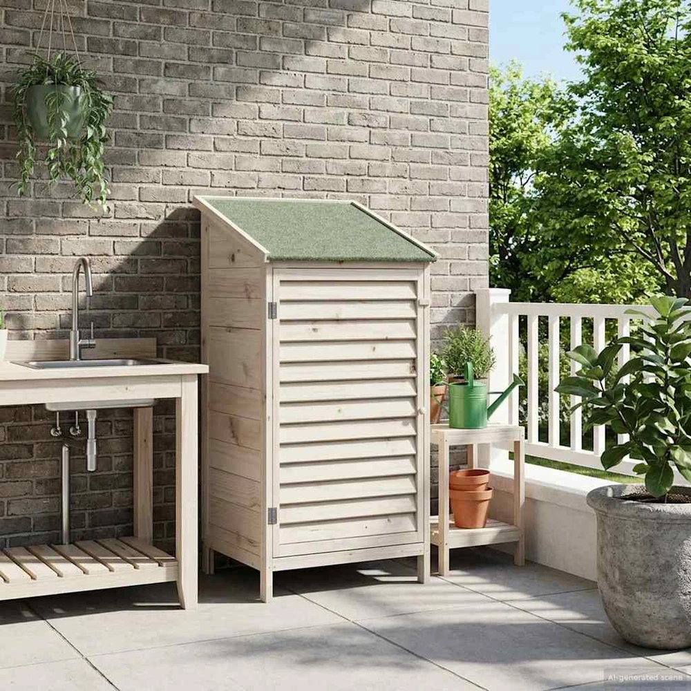 Sodo Sandėlys Balta 59 x 56 x 113,5 cm Kietasis pušinis medis