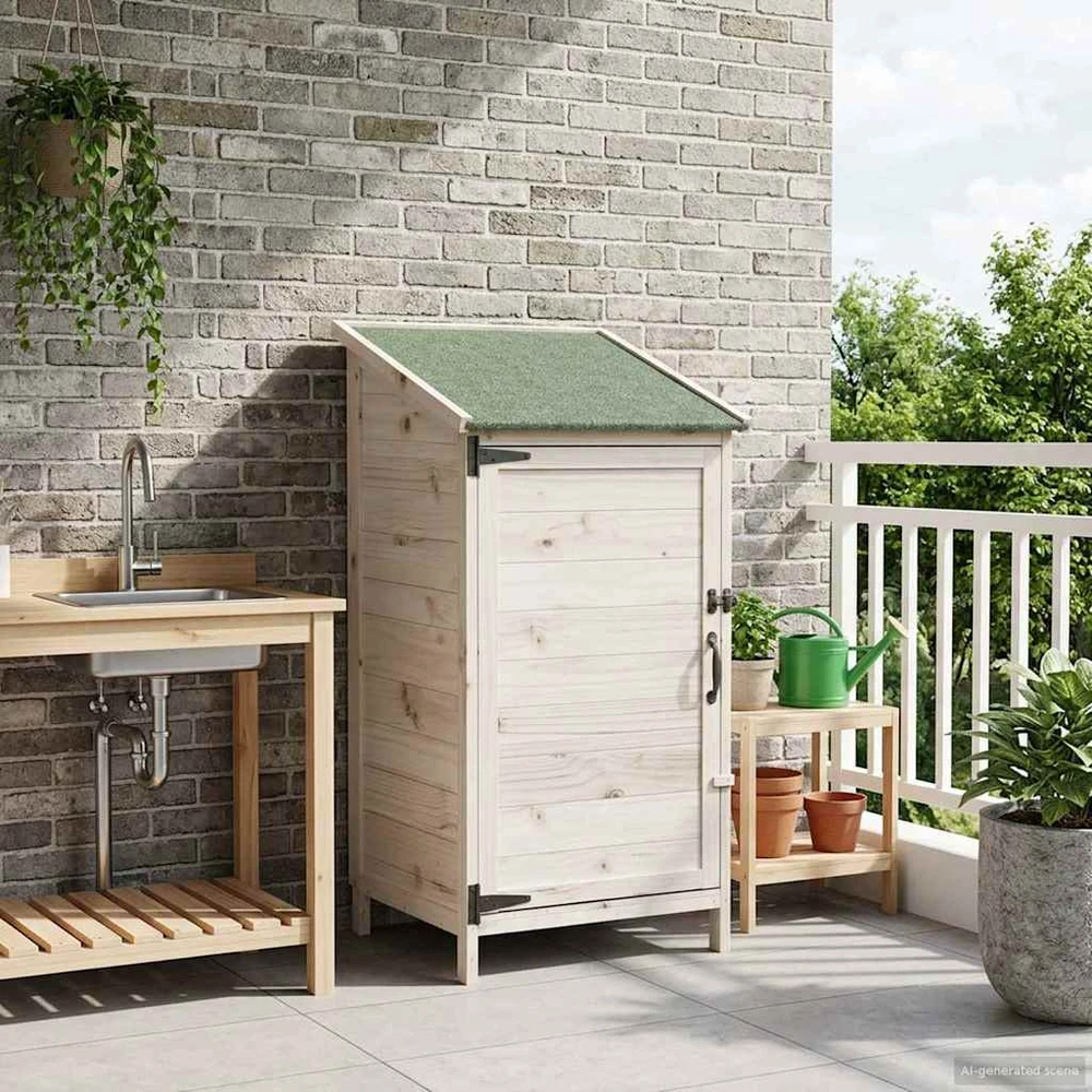 Sodo Sandėlys Balta 59 x 56 x 113,5 cm Kietasis pušinis medis