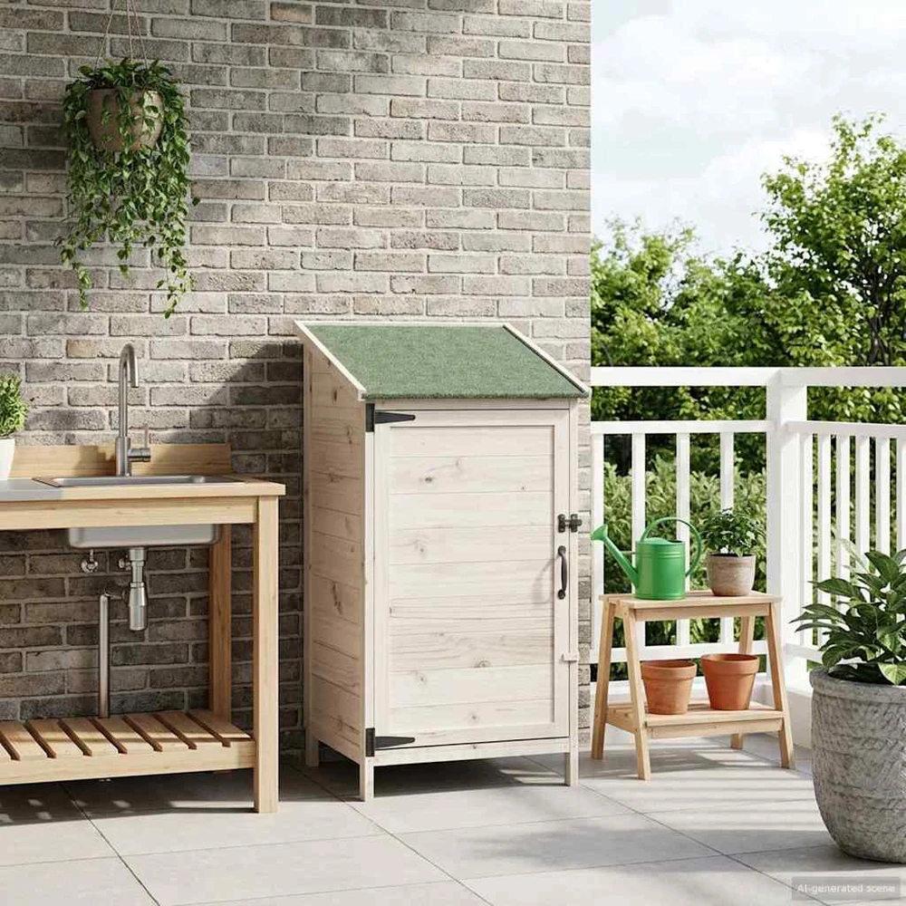 Sodo Sandėlys Balta 59 x 56 x 113,5 cm Kietasis pušinis medis
