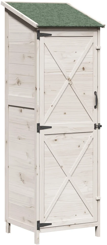 Sodo Sandėlys Balta 59,5 x 56 x 176,5 cm Kietasis pušinis medis