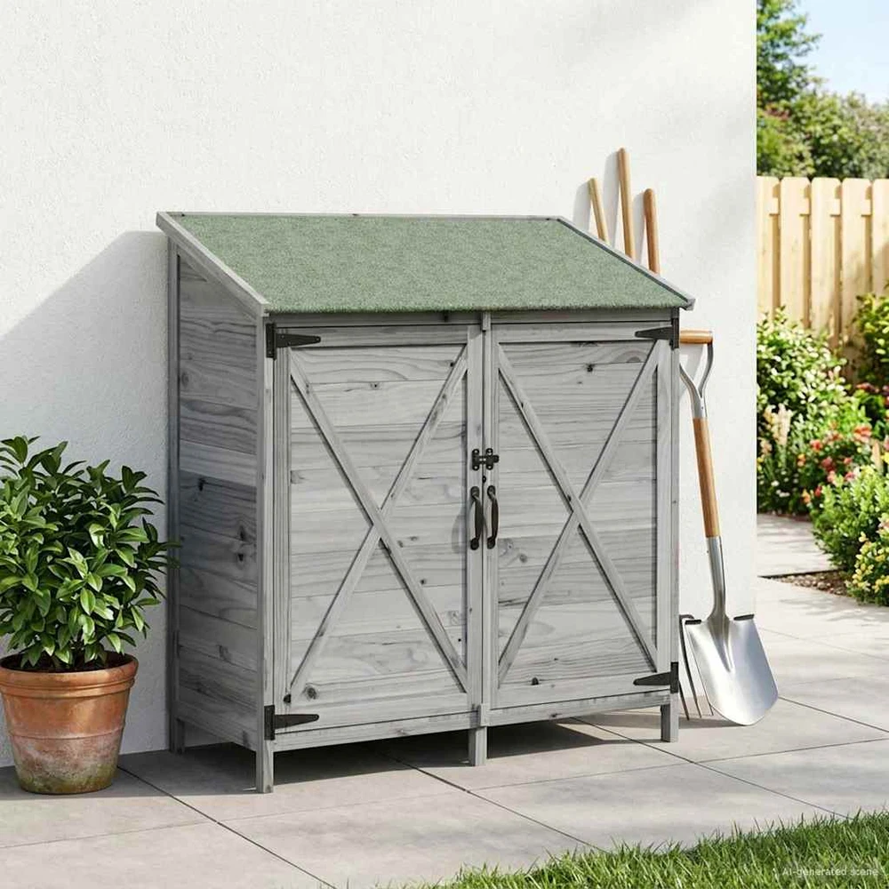 Sodo Sandėlys Pilka 106 x 56 x 113,5 cm Kietasis pušinis medis