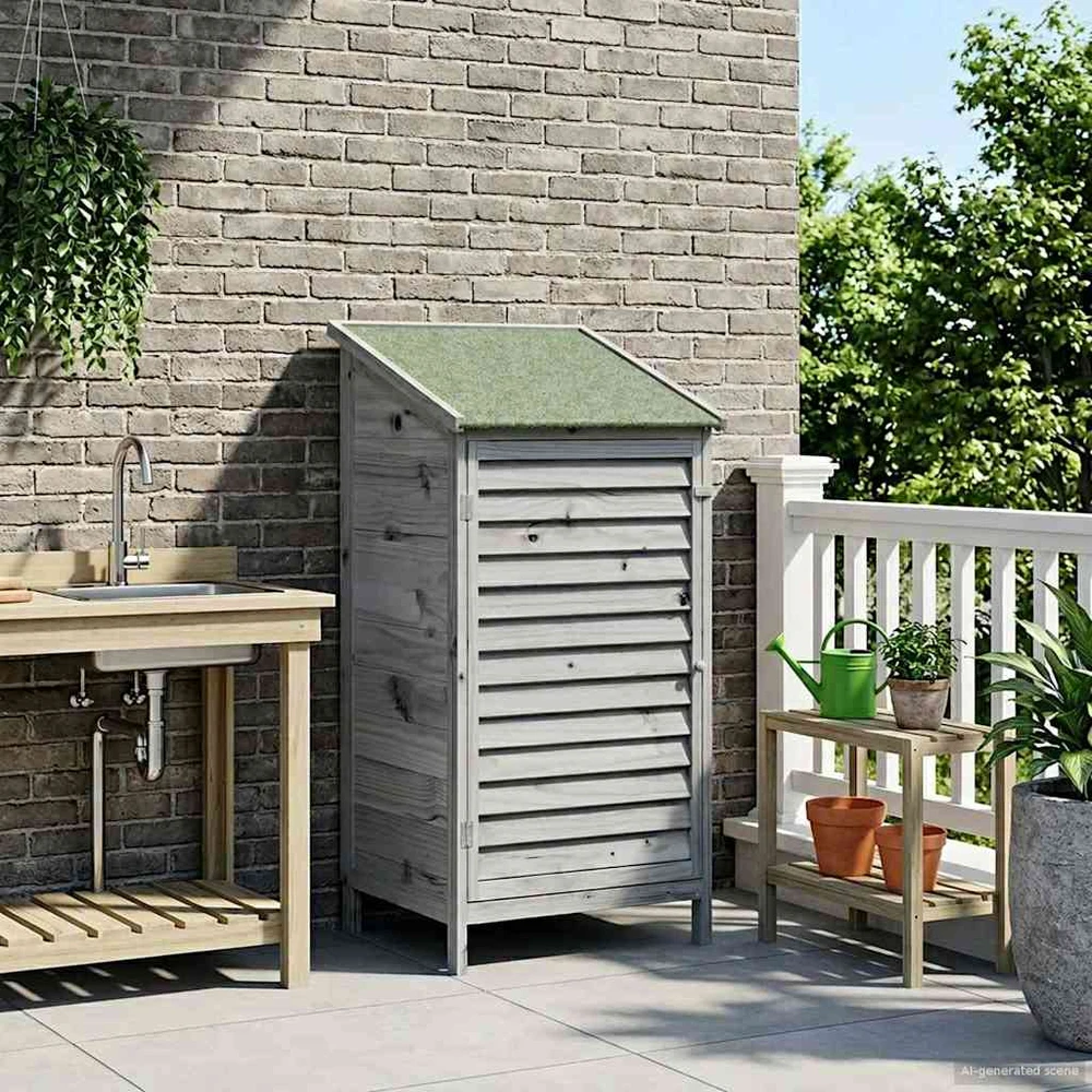 Sodo Sandėlys Pilka 59 x 56 x 113,5 cm Kietasis pušinis medis