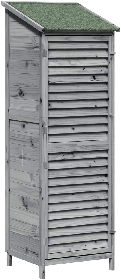 Sodo Sandėlys Pilka 59 x 56 x 176 cm Kietasis pušinis medis