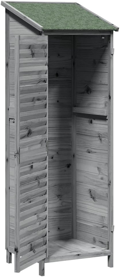 Sodo Sandėlys Pilka 59 x 56 x 176 cm Kietasis pušinis medis