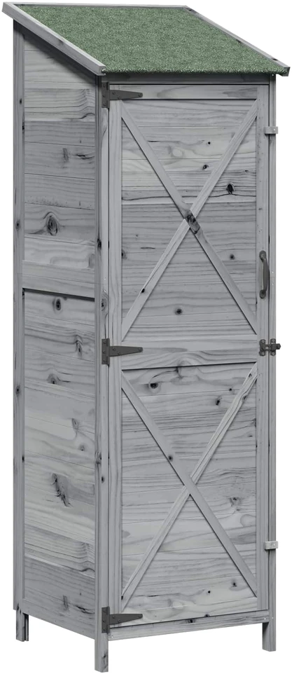 Sodo Sandėlys Pilka 59,5 x 56 x 176,5 cm Kietasis pušinis medis