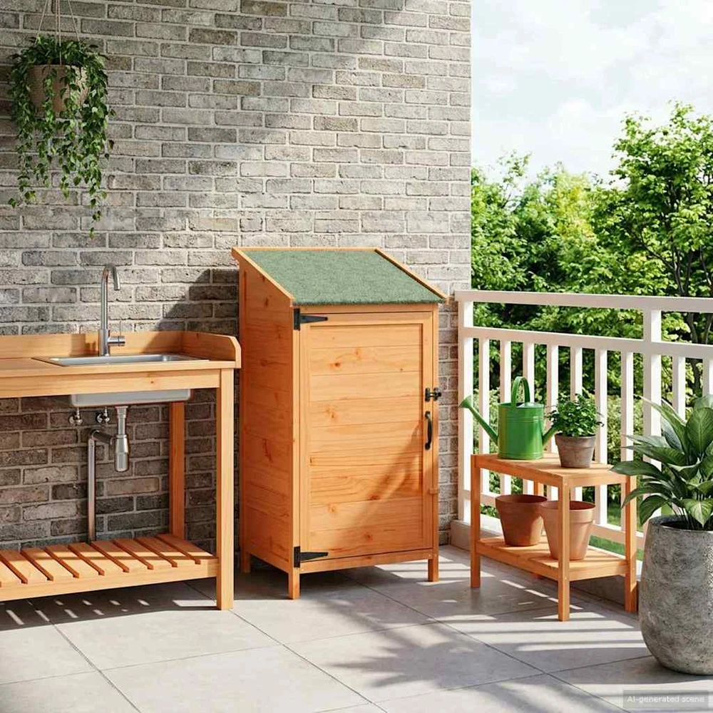 Sodo Sandėlys Ruda 59 x 56 x 113,5 cm Kietasis pušinis medis