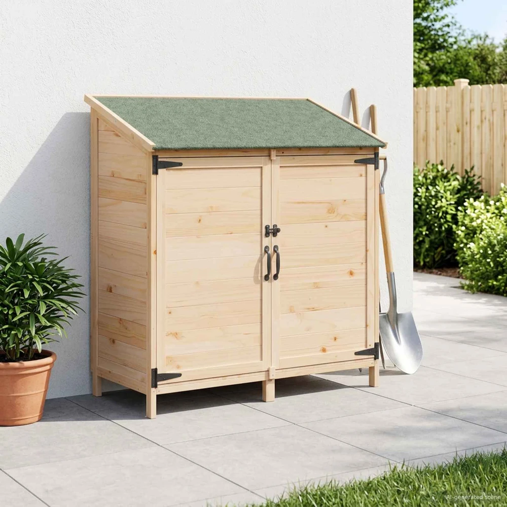 Sodo Sandėlys su stogu Natūrali 106,5 x 56 x 113,5 cm