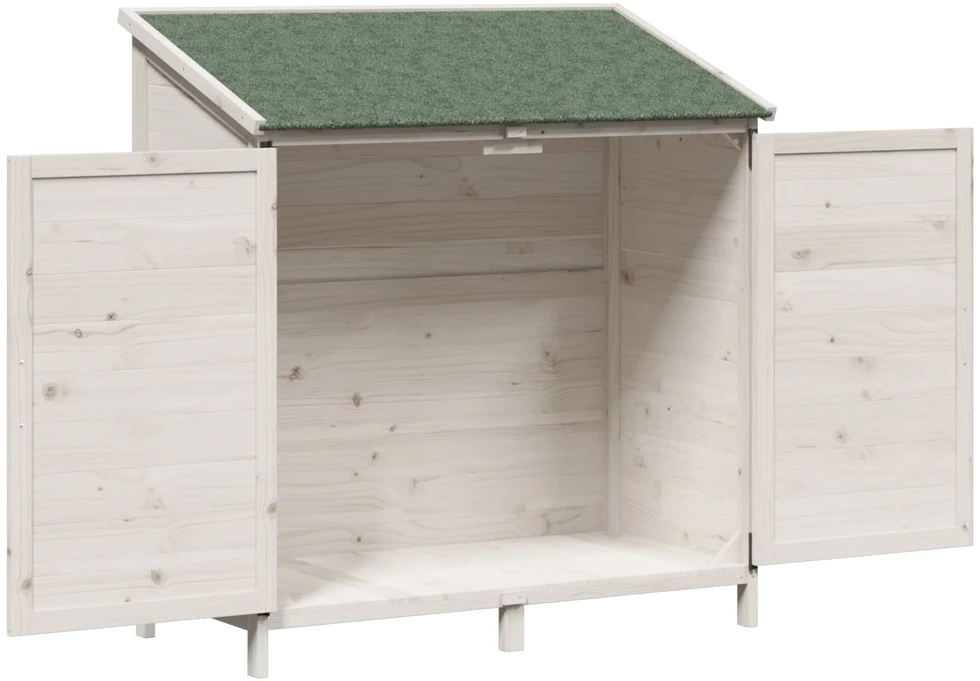 Sodo Sandėlys su stogu su saugykla Balta 106,5 x 56 x 113,5 cm