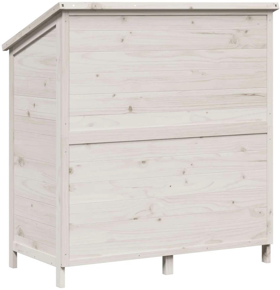 Sodo Sandėlys su stogu su saugykla Balta 106,5 x 56 x 113,5 cm