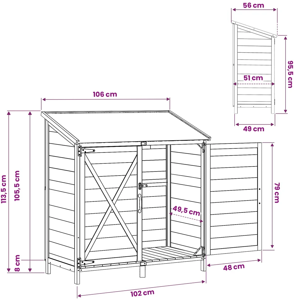Sodo Sandėlys Natūrali 106 x 56 x 113,5 cm