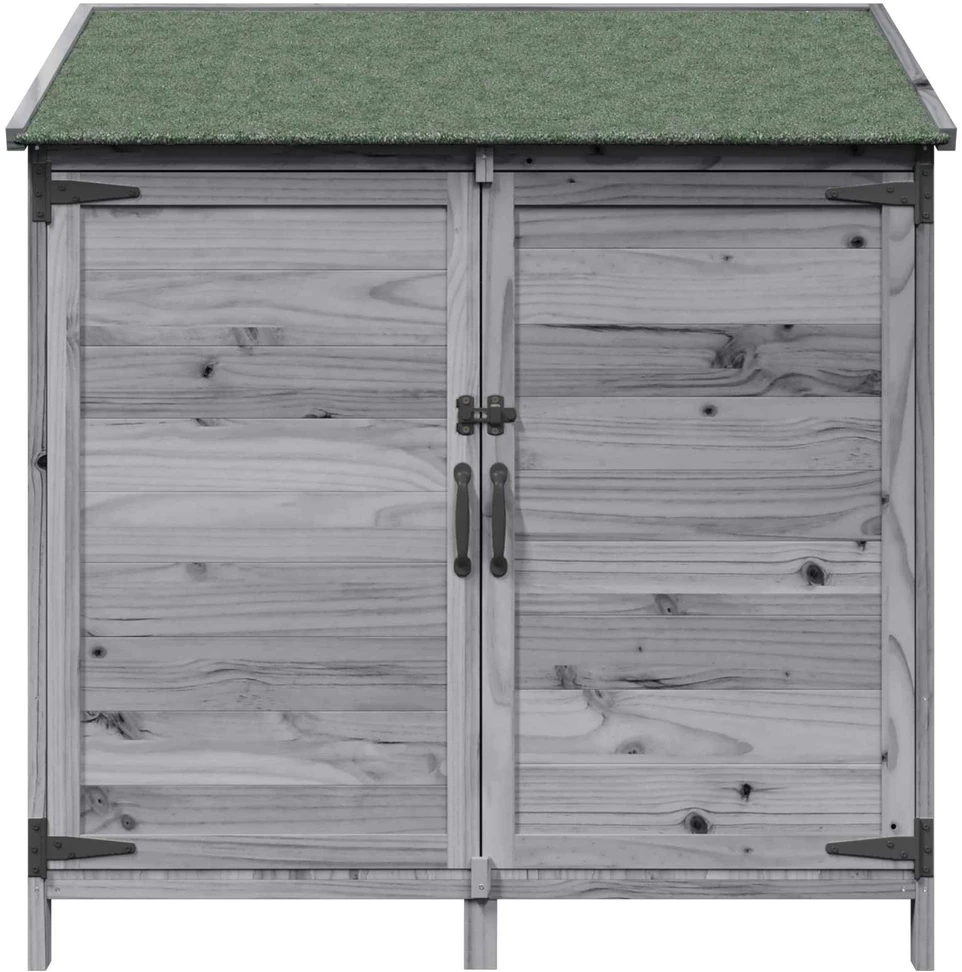 Sodo Sandėlys su stogu su saugykla Pilka 106,5 x 56 x 113,5 cm