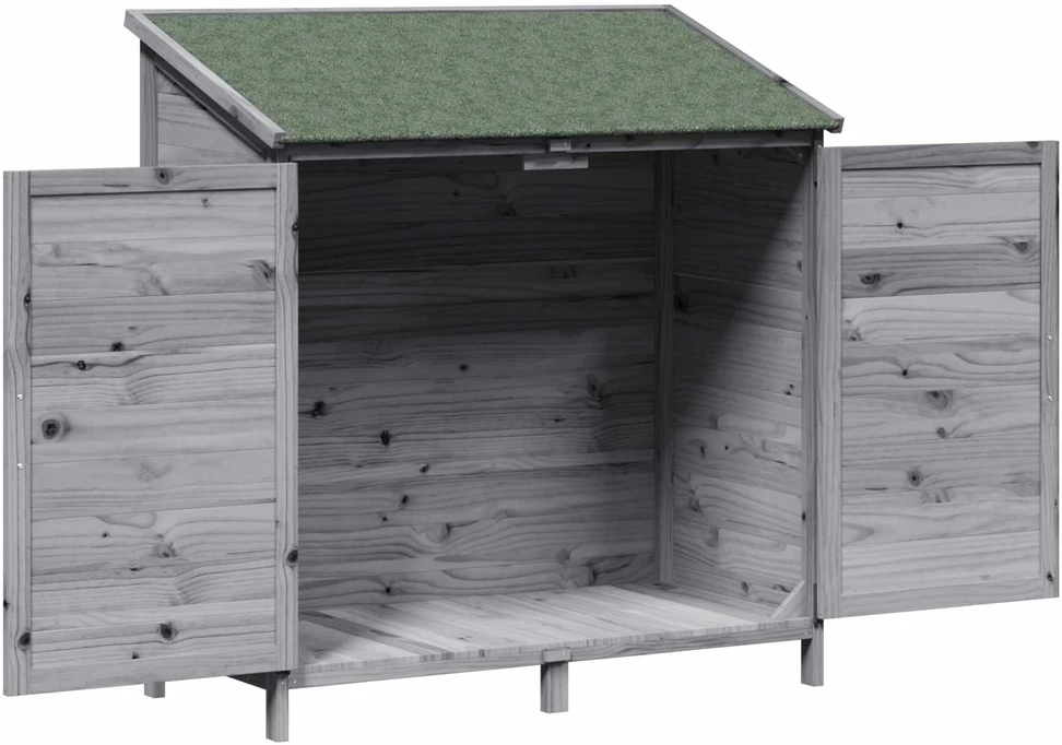 Sodo Sandėlys su stogu su saugykla Pilka 106,5 x 56 x 113,5 cm