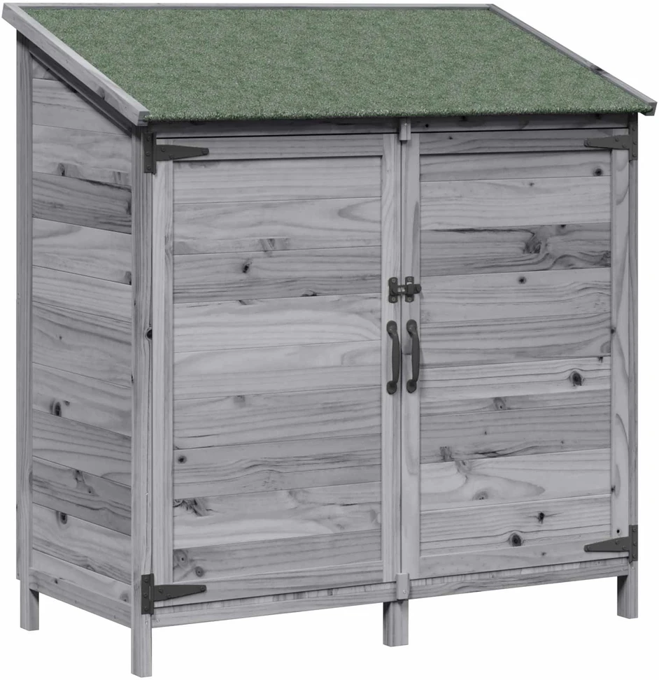 Sodo Sandėlys su stogu su saugykla Pilka 106,5 x 56 x 113,5 cm